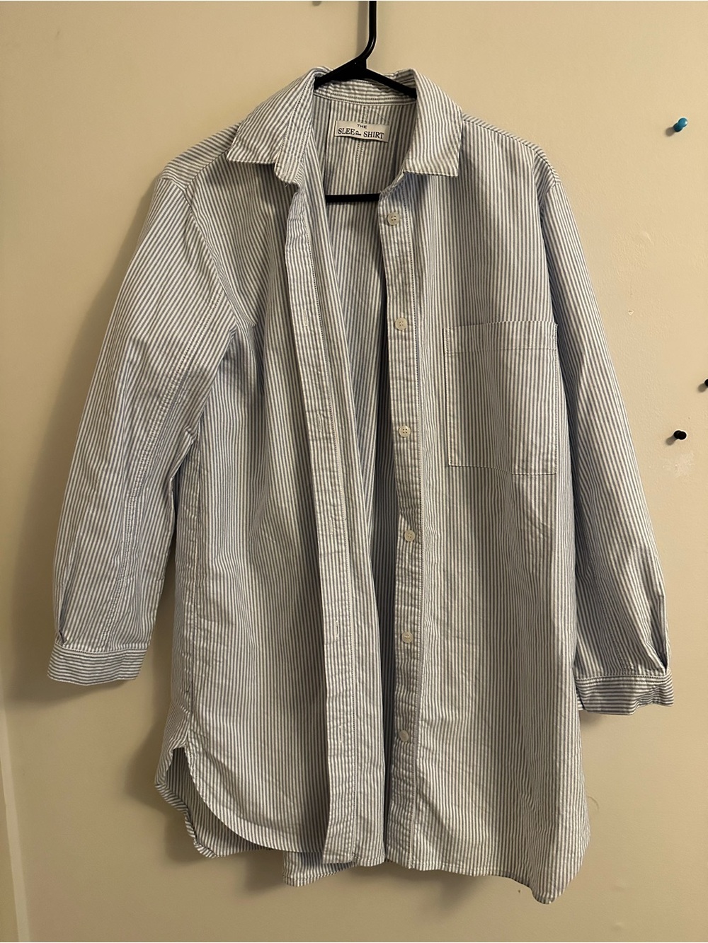 Sleeper Shirt Women's Blue & White Striped Button-Down Top